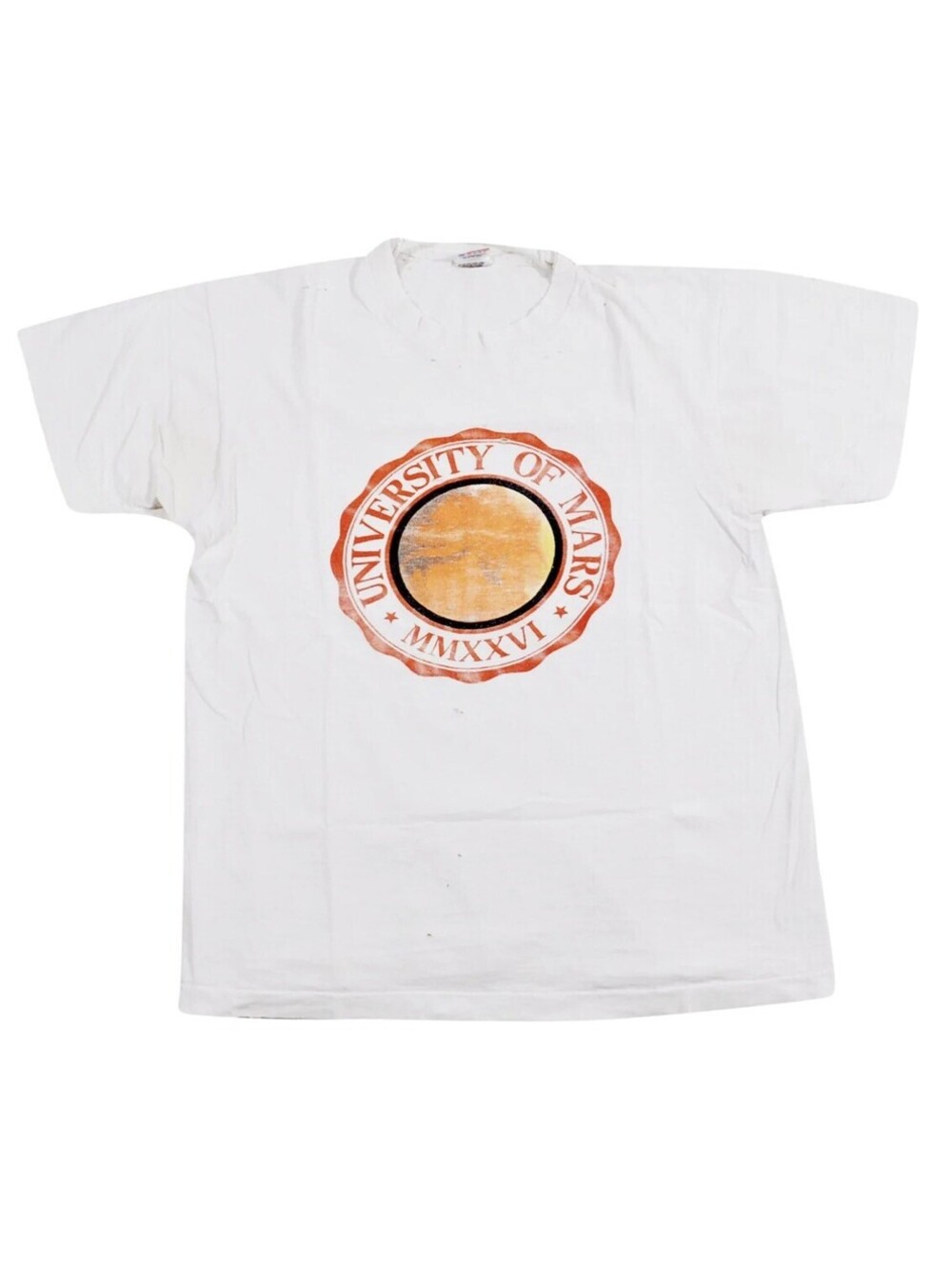 Vintage University Mars 90s Space Nasa White Shirt Size Large